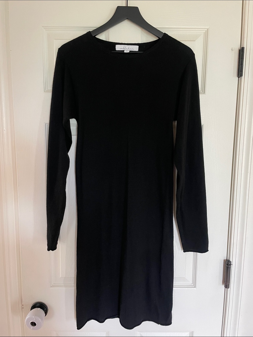Callahan Black Knit Crewneck Sweater Dress